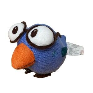 2007 Starbucks Coffee Stuffed Bird With Glasses Plush With Tags  Blue 6 in